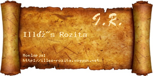 Illés Rozita névjegykártya